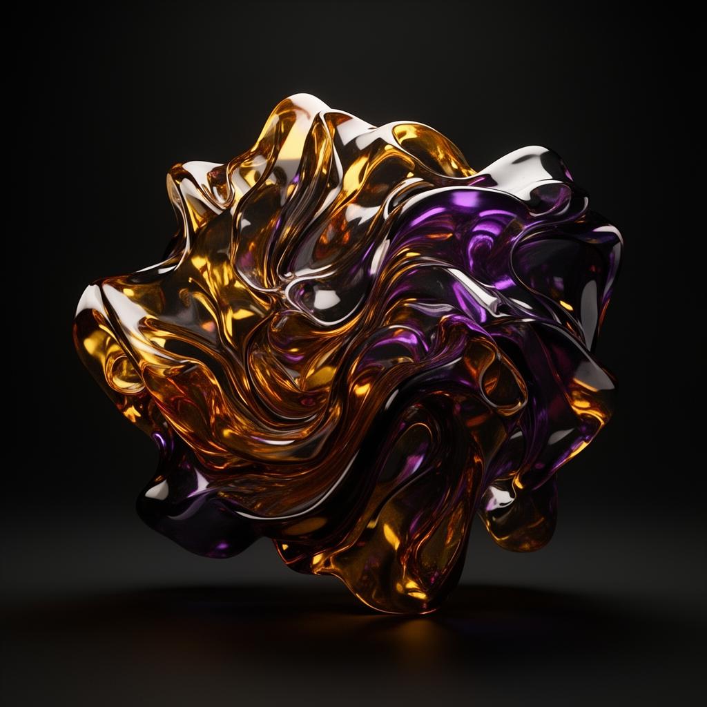 Iridescent chrome sculpture